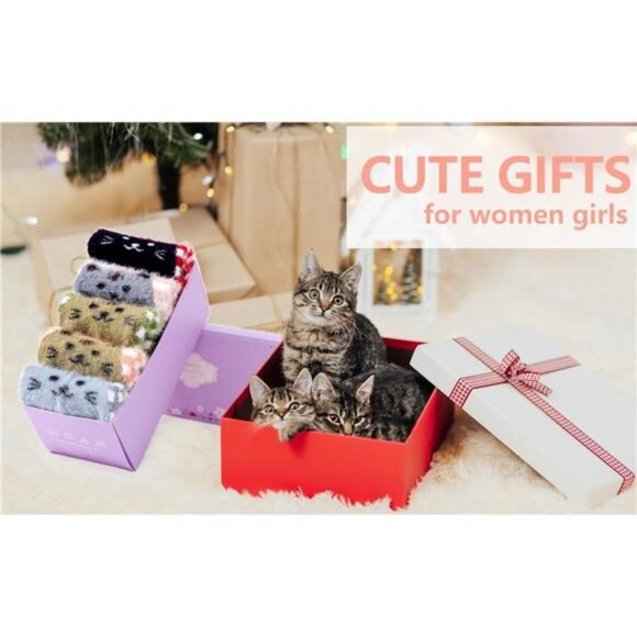 New 5 Pairs Fuzzy Soft Cozy Comfortable Socks for Women, Casual Sleep Comfy Sock - Picture 6 of 6